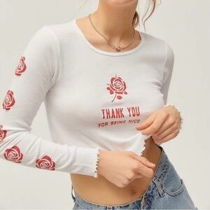 Truly Madly Deeply White Long Sleeve Tee